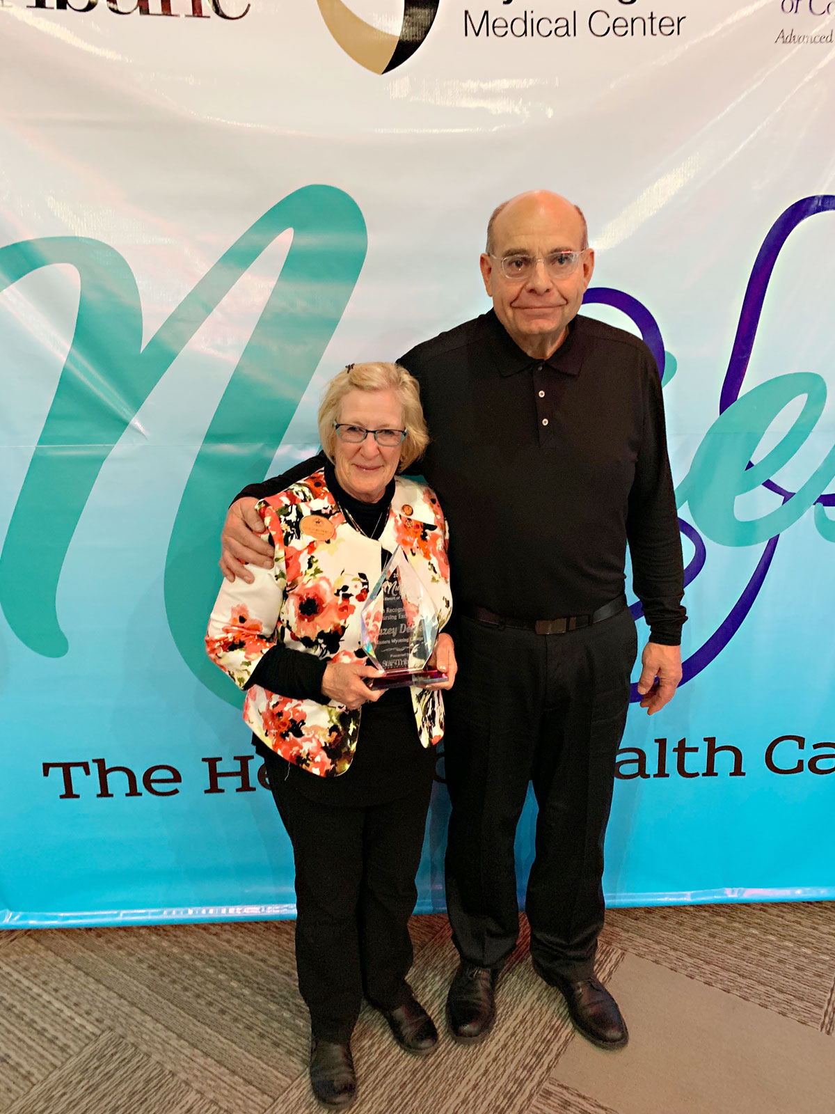 Suzey Delger and her husband Stephen at the ceremony in Casper where she was recognized as one of Wyoming’s Top 10 Nurses.