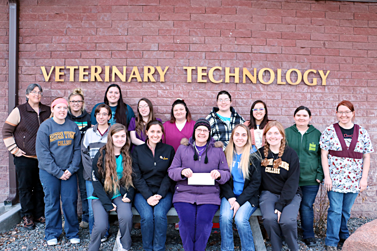 Eastern Wyoming College Vet Tech Club students held a quilt raffle on the Torrington Campus during December. The quilt was donated by EWC’s President, Dr. Lesley Travers. The club raised $164. The club donated the money raised to the Goshen County Task Force on Family Violence.