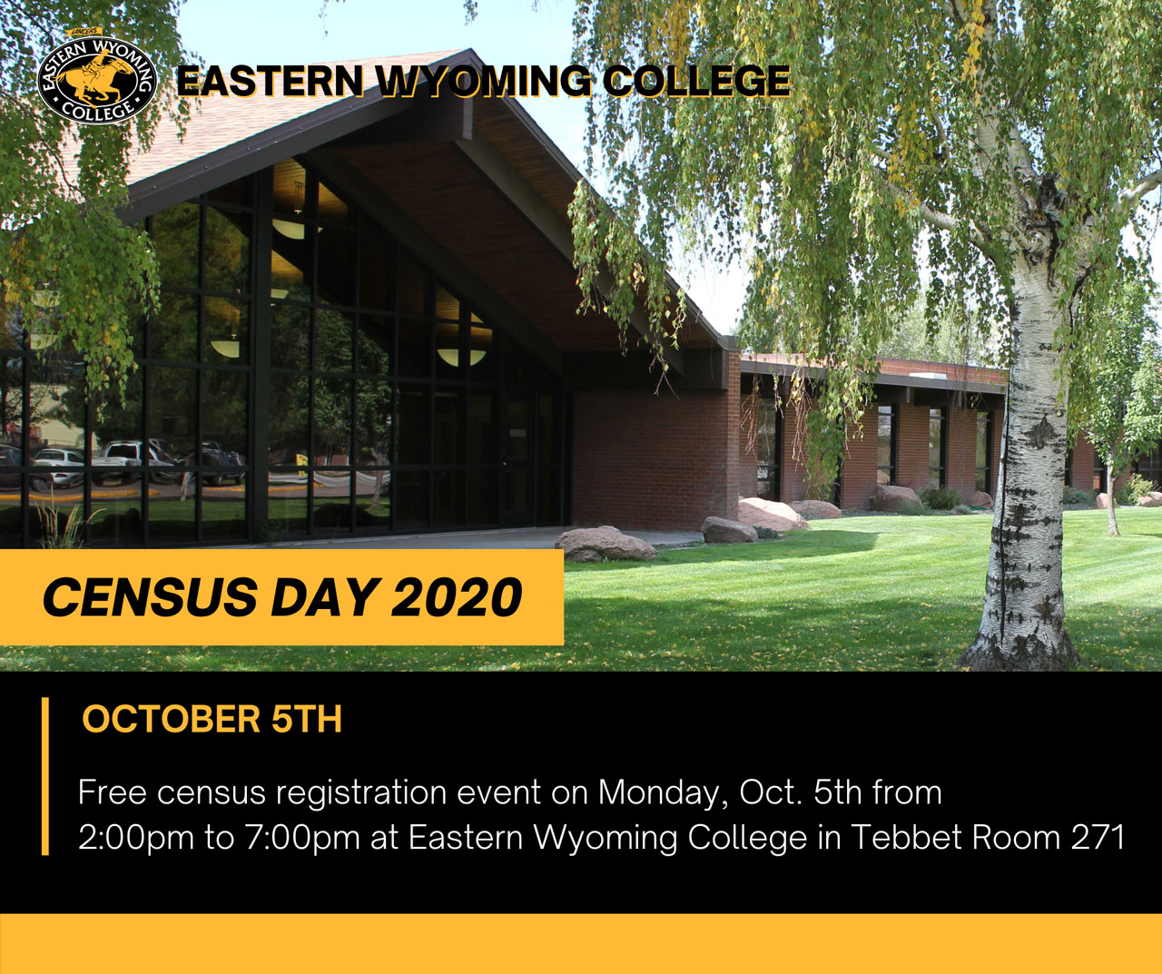 Eastern Wyoming College Census Day 2020 - October 5th - Tebbet - Room 271