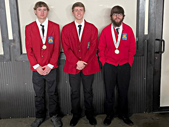Left to right: Cody Shrewsbury, Nathan Ostrander, and Trevor Sorg, 1st place team fabrication