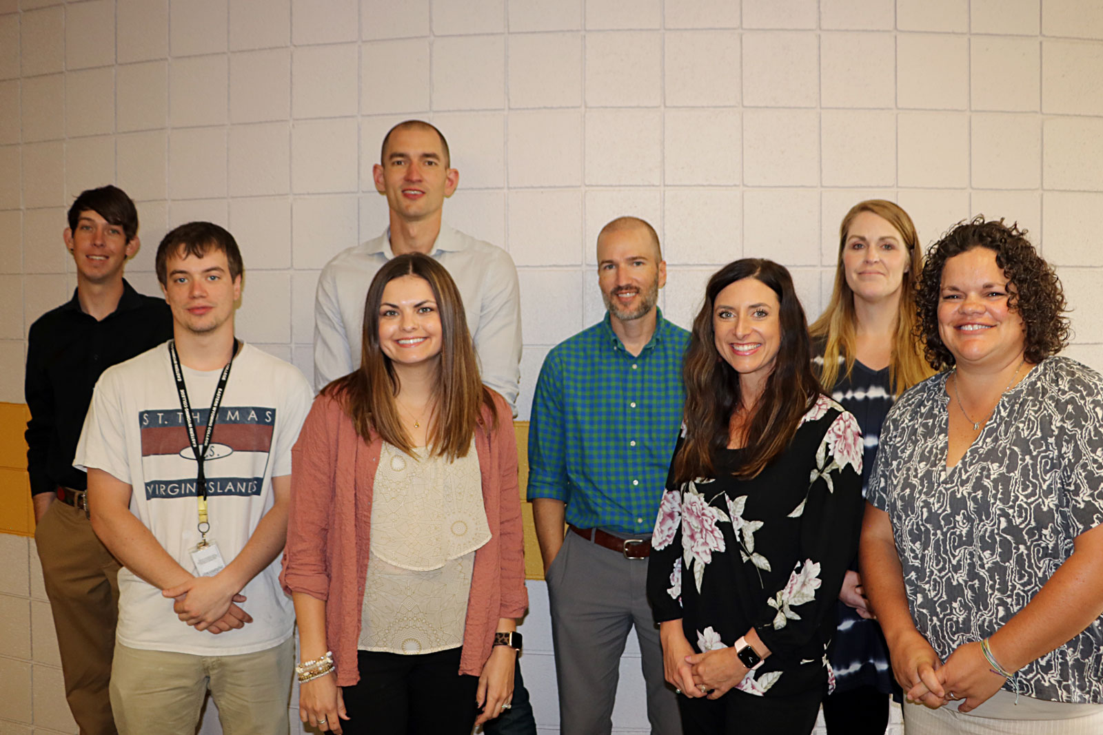 Left to Right Back row: Mr. Gerald (Oobie) Hawkes, Dr. Geoff Peck, Bryan Hart, and Crystal Ringle - Left to Right Front row: Ethan Wilhoit, Ms. Amber Salmon, Dr. Monica Teichert, and Ms. Kasey Powell