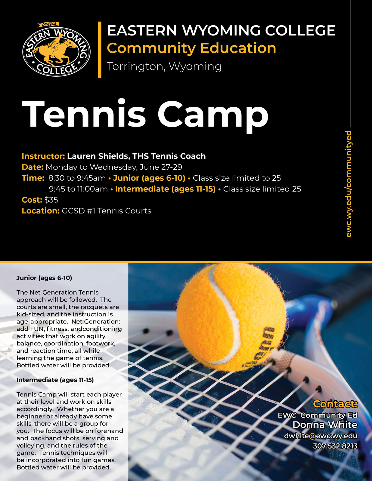 Eastern Wyoming College - Community Ed - Tennis Camp