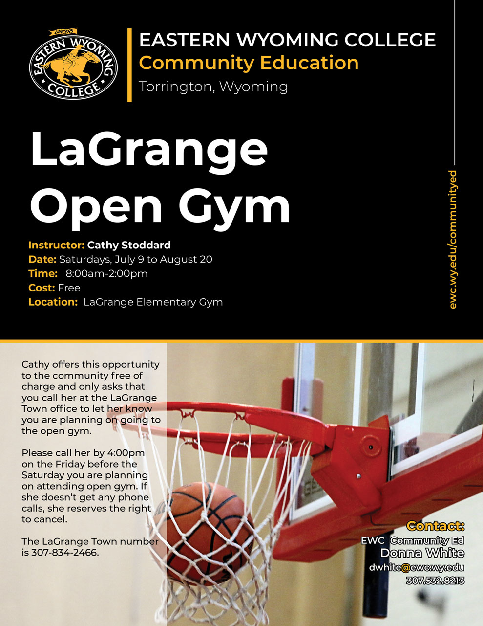 Eastern Wyoming College - Community Education - LaGrange Open Gym